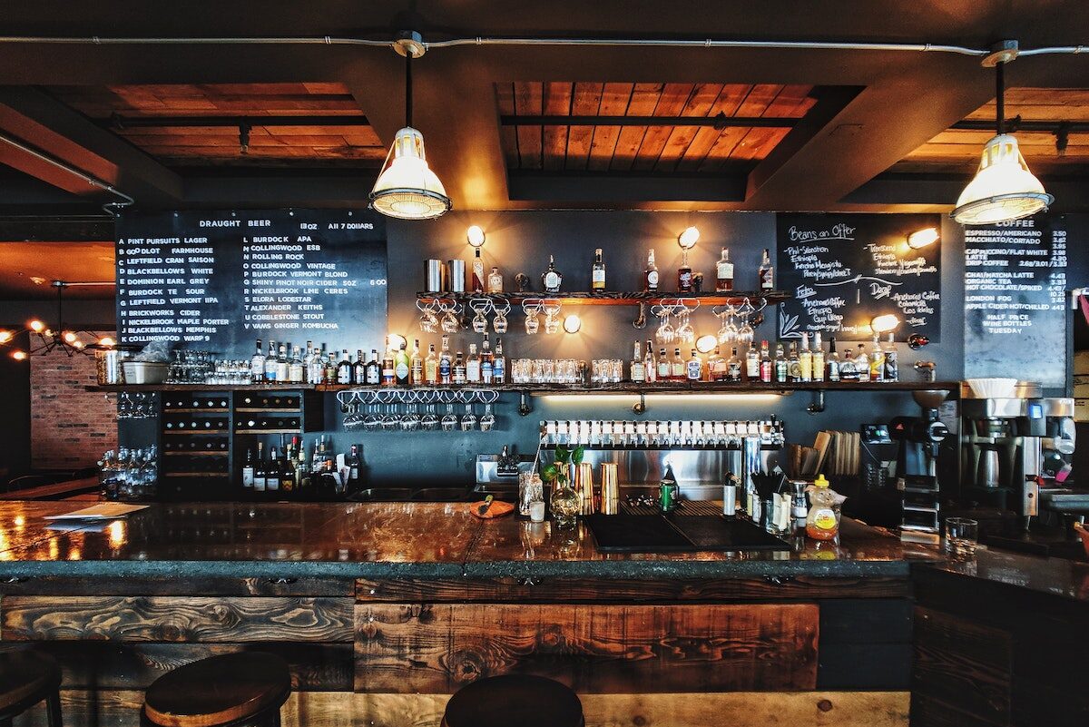 Modern Pub Bar with Wood Finish